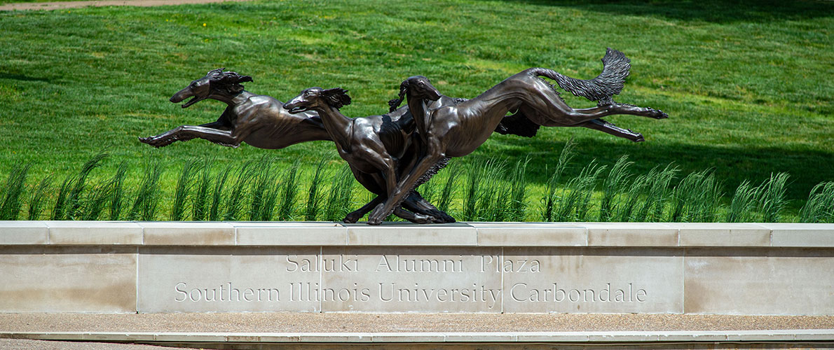 SIU Saluki plaza Alumni Statue